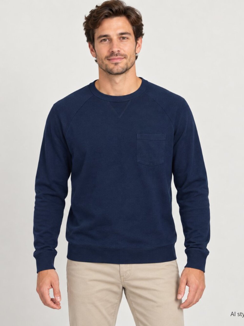NWT‎ VAN HEUSEN NAVY CREWNECK SWEATER SIZE M